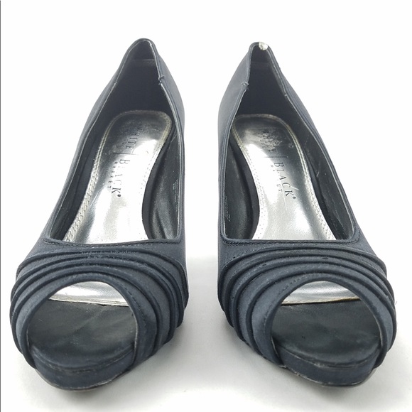 White House Black Market Navy Satin Pumps 8.5 - Picture 2 of 8